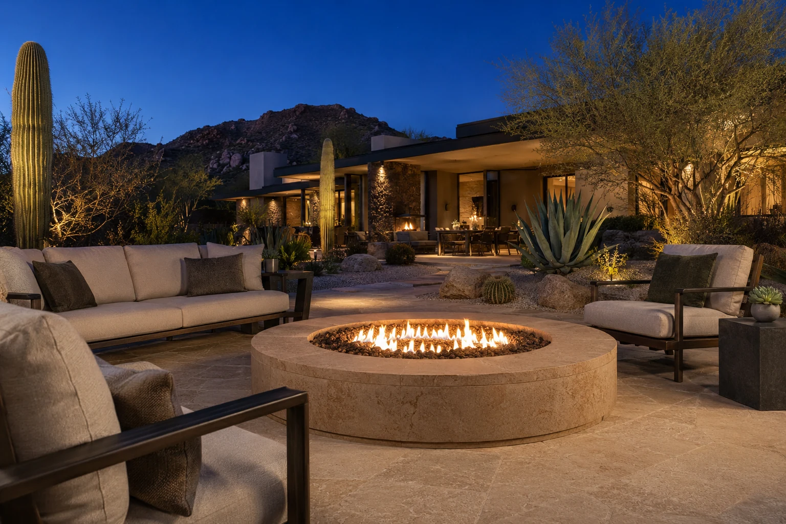 Outdoor fire pit by Arizona Luxury Fire